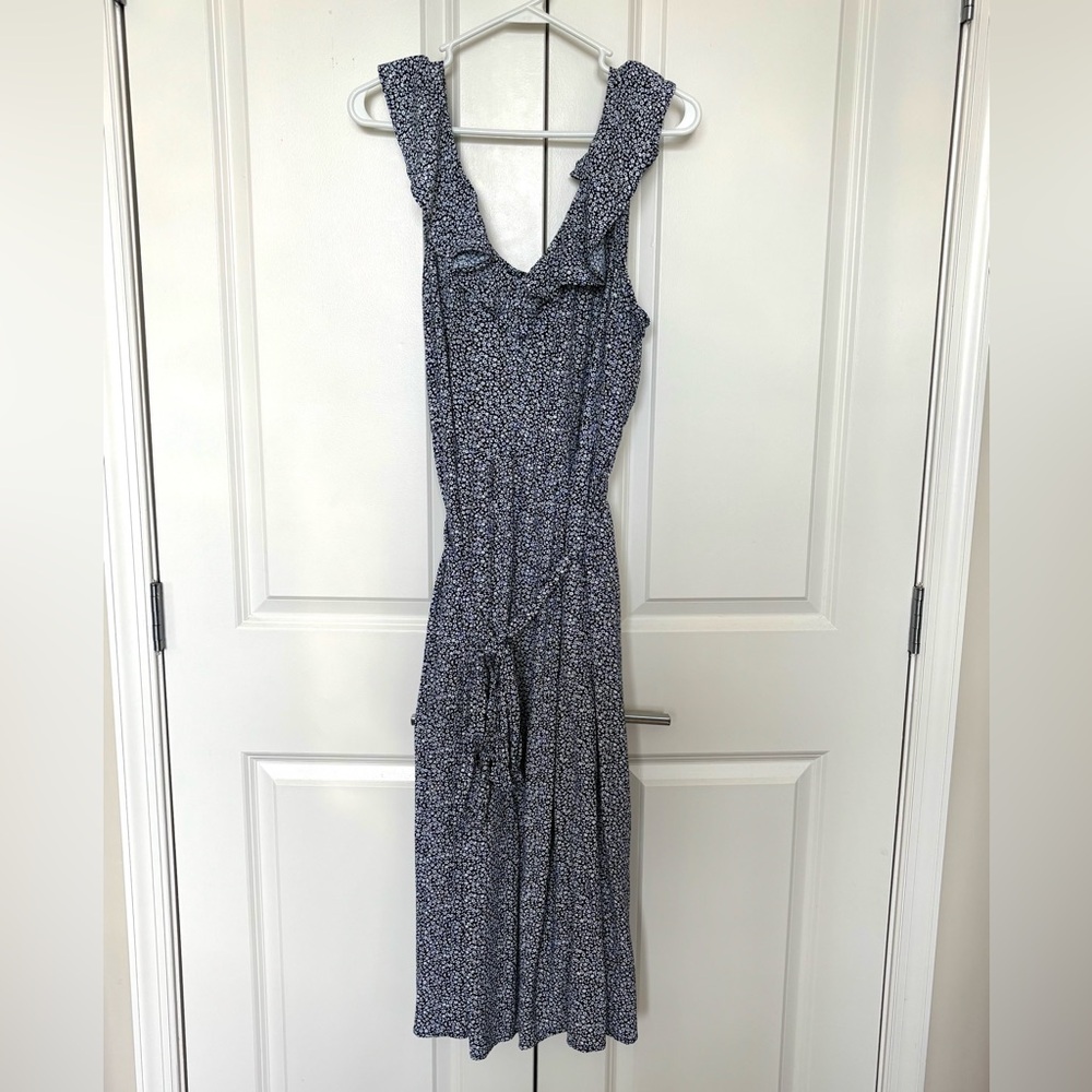 Lands' End Blue and White Floral Maxi Dress